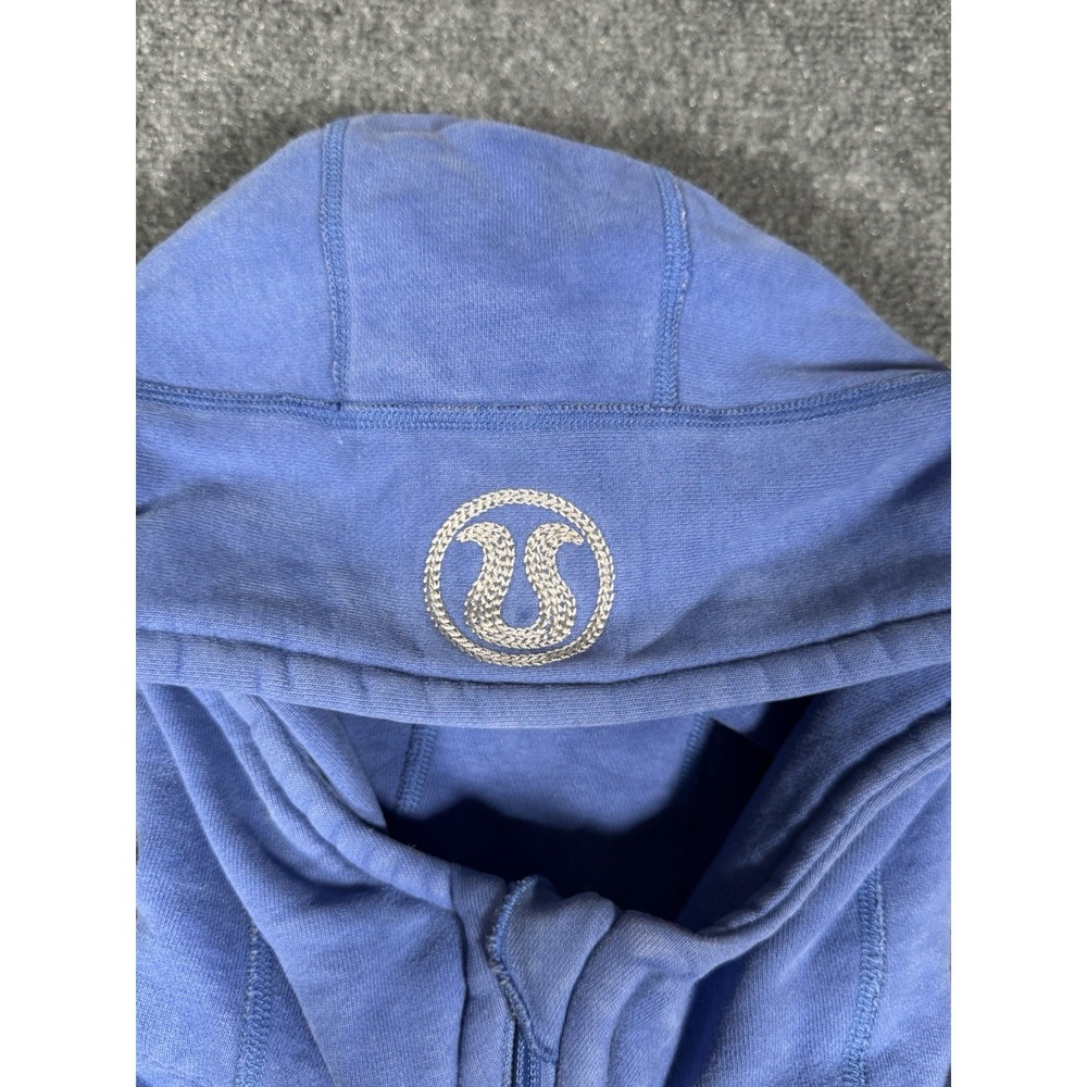 Vintage Lululemon Scuba Hoodie Womens‎ 6 Rocksteady Blue Cotton Fleece Full Zip - Picture 5 of 16